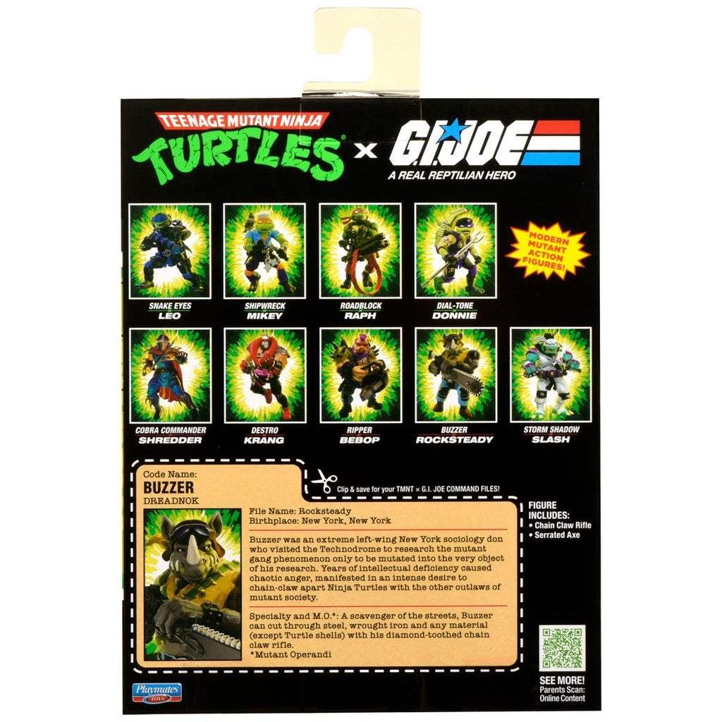 TMNT x G.I. Joe Rocksteady x Buzzer Action Figure
