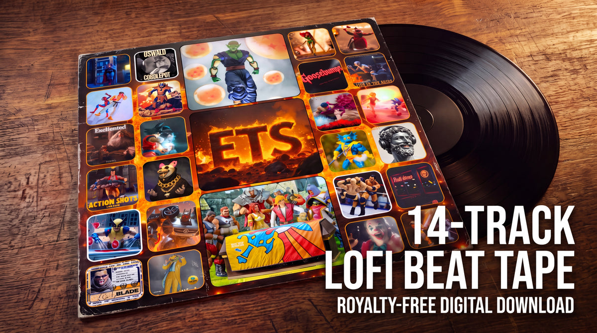 Epic Toy Lofi Vol 1 - Royalty-free digital beat tape and background music for content creators, vloggers, and toy photographers. Produced by Epic Toy Sound and Zillion Marketplace.